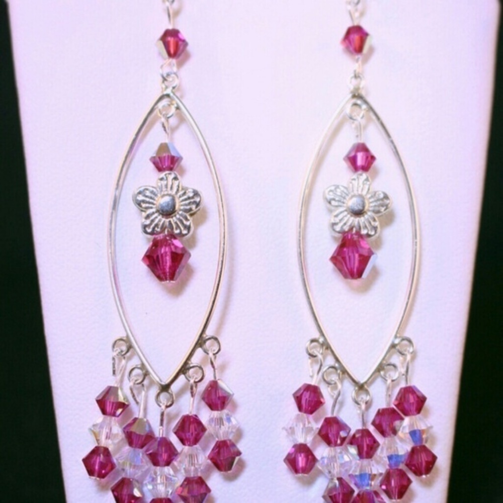 Swarovski Elements Sterling Silver Earrings - Picture 3 of 3